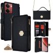 Realme P3 Ultra 5G Black Crossbody Leather Phone Case - 1