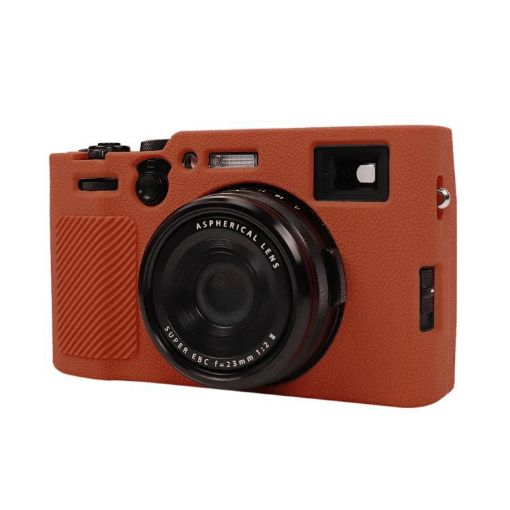 FUJIFILM X100VI Brown Litchi Texture Silicone Protective Case - 1