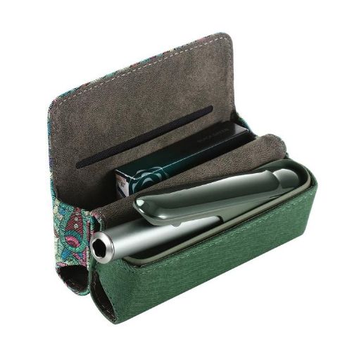 IQOS ILUMA/ILUMA i/3 DUO E-Cigarette Cashew Flower Magnetic Bag Green - 1