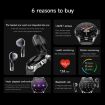 D9 1.46" 2-in-1 Bluetooth Earphone Smart Watch, Call/NFC/Heart Rate, Silver - 8