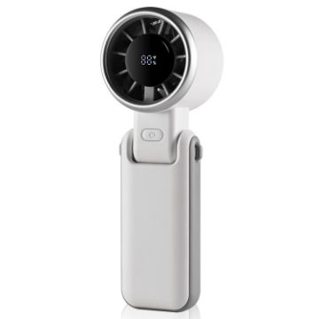 H03 High Speed Handheld Folding Fan - White | Portable Cooling Solution - 1