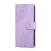 OPPO Find X8 5G Purple Rose Embossed Leather Case with 3 Card Slots - 2