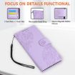 OPPO Find X8 5G Purple Rose Embossed Leather Case with 3 Card Slots - 6