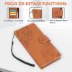 OPPO Find X8 Pro 5G Leather Phone Case, Rose Embossed, 3-Card Slots, Brown - 6