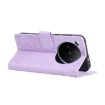OPPO Find X8 Pro 5G Purple Leather Case with Rose Emboss & 3 Card Slots - 5