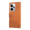 Realme 14 5G Rose Flower Embossed Leather Case with 3 Card Slots Brown - 3