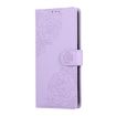 Realme 14 5G Global Rose Embossed Leather Phone Case Purple 3-Card Slots - 2