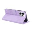 Realme 14 5G Global Rose Embossed Leather Phone Case Purple 3-Card Slots - 5