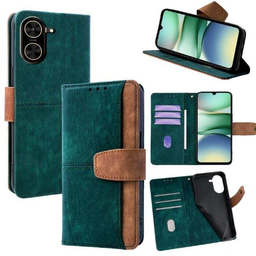 Redmi A5 4G Green Leather RFID Blocking Phone Case 171.7mm - 1