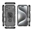 iPhone 17 Pro Max Black Metal Kickstand TPU Hybrid PC Case - 3