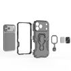 iPhone 17 Pro Max Blue Metal Kickstand TPU Hybrid PC Case - 5