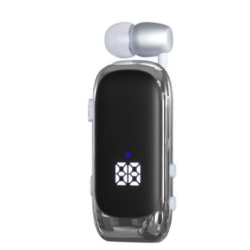 K88 Business Lavalier Single Ear Bluetooth Earphones - White Silver - 1