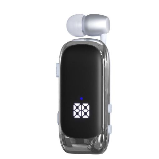 K88 Business Lavalier Single Ear Bluetooth Earphones - White Silver - 1