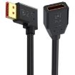 DP2.1 Male to Female Right Elbow 16K DisplayPort Extension Cable 15cm - 1
