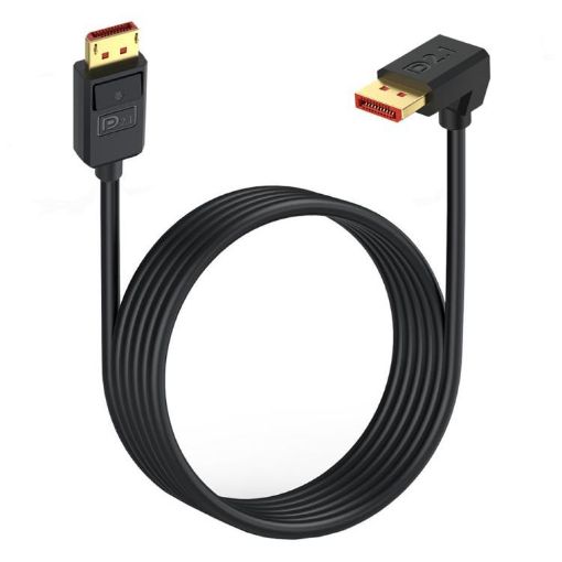 DP2.1 to DP2.1 Down Elbow 52Gbps 16K DisplayPort Cable 1.2m Black - 1