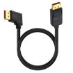 16K DisplayPort Extension Cable 1.2m, DP2.1 Right Elbow 52Gbps 30Hz (Black) - 1