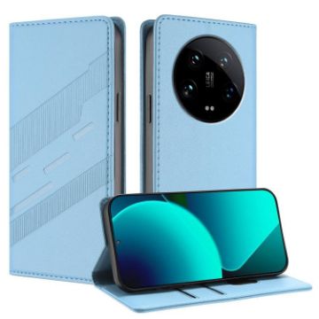 Xiaomi 14 Ultra 5G Global Wallet Retro Leather Phone Case Light Blue - 1