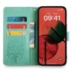 Redmi A5 4G Green Leather Phone Case - Tree & Deer Embossed Design - 3