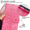Redmi A5 4G Pink Leather Phone Case - Tree & Deer Embossed Design - 7