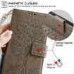 Redmi Note 14S 4G Grey Leather Phone Case - Tree & Deer Embossed - 7