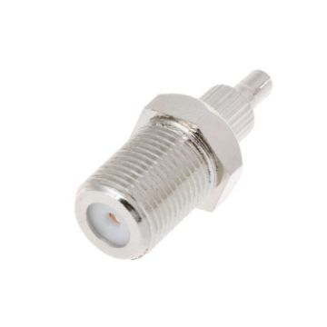 F Female to CRC9/TS9 RF Male Coaxial Plug Nickel Connector Adapter - 1