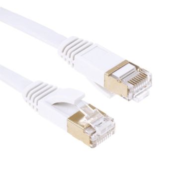 CAT7 Ultra-thin Flat Ethernet Cable 1m - Gold Plated, 10Gbps High Speed - 1