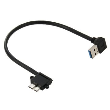90 Degree USB 3.0 to Micro 3.0 Cable for Galaxy Note III/N9000, 26cm Length - 1