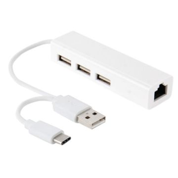 USB-C 3.1 Hub + Ethernet Adapter for Galaxy S8/S8+/LG G6/Huawei P10 - 1