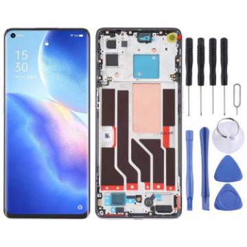 OPPO Reno5 Pro 5G LCD Screen Digitizer Assembly with Frame Silver - 1
