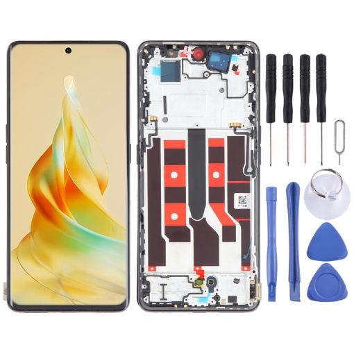 OPPO Reno8 T 5G LCD Screen Digitizer Assembly with Frame - Black - 1
