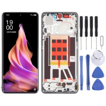 OPPO Reno9 Black LCD Screen & Digitizer Assembly with Frame - 1