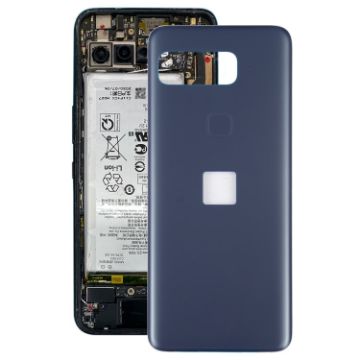 Asus Smartphone Glass Battery Back Cover, Fingerprint Hole, Dark Blue - 1