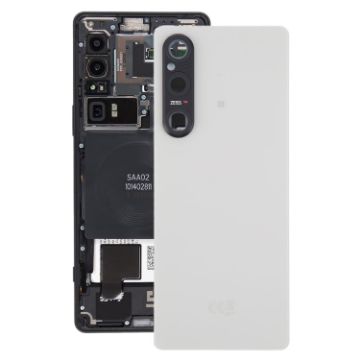 Sony Xperia 1 V Silver Battery Back Cover with Camera Lens Cover - 1