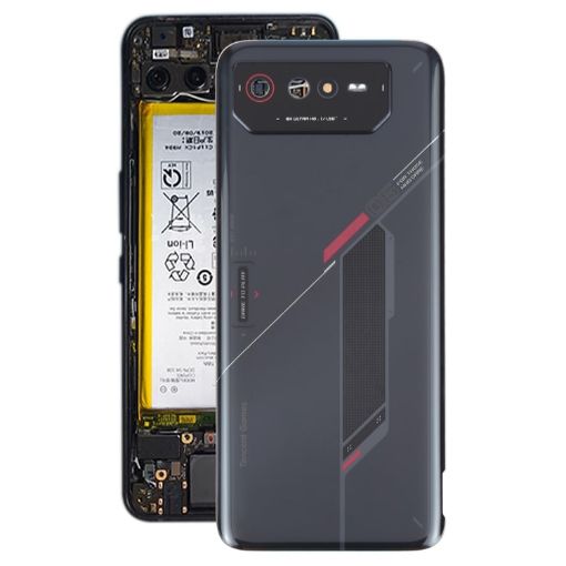 Asus ROG Phone 6 AI2201 Glass Back Cover with NFC/Light Cable Black Red - 1