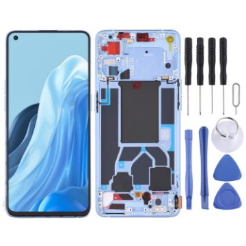 OPPO Reno7 Pro 5G Blue LCD Screen & Digitizer Assembly with Frame - 1