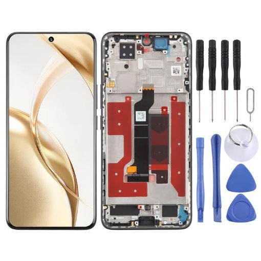 For Honor 200 LCD Screen Digitizer Assembly with Frame - Black - 1