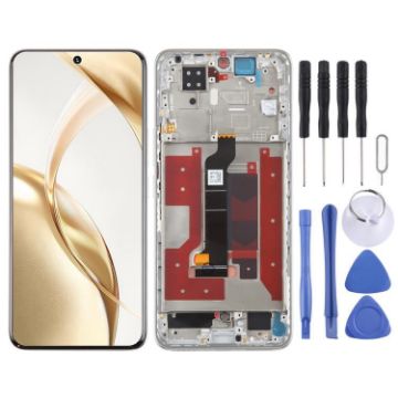 For Honor 200 LCD Screen Digitizer Assembly with Frame Silver - 1