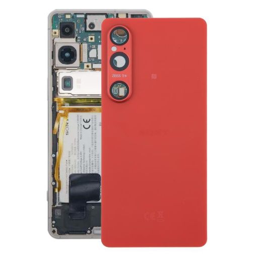Sony Xperia 1 VI Red Battery Back Cover with Camera Lens Cover Original - 1