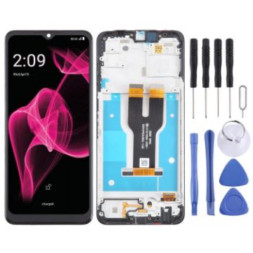 T-Mobile REVVL 6X 5G LCD Screen Digitizer Assembly with Frame Black - 1