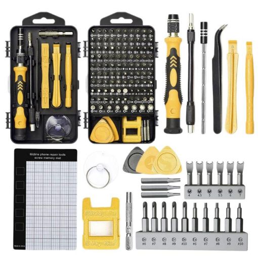 122 in 1 Precision Magnetic Screwdriver Kit - Yellow | Versatile Tool Set - 1