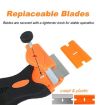Double Headed Scraper Blade Glue Remover Cleaner Tool - Blue Squeegee - 5