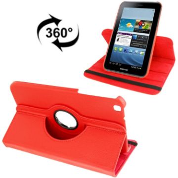 Red Litchi Texture Leather Case with Holder for Galaxy Tab 3 (8.0) - 1