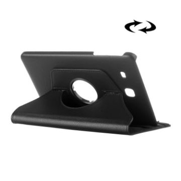 Galaxy Tab E 9.6 Case - Litchi Texture, 360 Rotation, Multi-functional Holder - 1