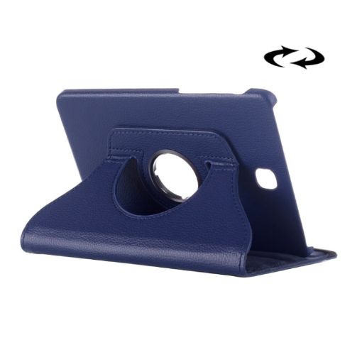 Galaxy Tab S2 8.0 Dark Blue Leather Case with 360 Rotation Holder - 1