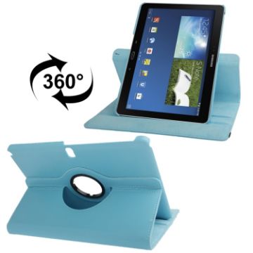 Rotatable Leather Case for Galaxy Note 10.1 (2014) P600, Baby Blue - 1
