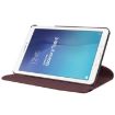 Litchi Texture Leather Case for Galaxy Tab E 9.6 - 360 Rotation, Coffee - 5