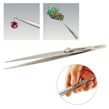 JAKEMY JM-T9-11 Adjustable Straight Tweezers - Silver - 1