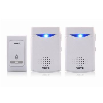 VOYE V006B2 Wireless Door Bell with Double Receiver - White - 1