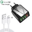 2 in 1 USB to 8 Pin Cable + 30W QC 3.0 Charger Set, EU Plug (Black) - 2