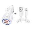 LZ-681 QC3.0 Dual USB & Type-C Fast Charging Car Kit - White - 1